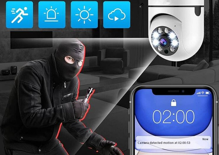 Kamera szpiegowska niania żarówka WiFi IP E27 obrotowa