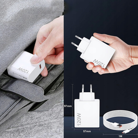 Ładowarka sieciowa 120W  USB plus kabel USB do USB-C