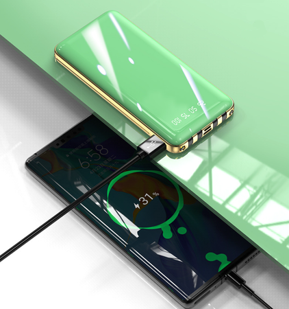 Power Bank 20000 MaH z wbudowanymi 4 kablami ładującym przenośne Powerbank 