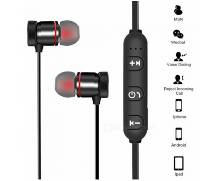 Słuchawki SPORTOWE BEZPRZEWODOWE Douszne BLUETOOTH MIKROFON Magnes 2 Kolory