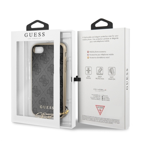 Etui Guess 4G Charms Collection na iPhone 7 / 8 / SE 2020 / SE 2022 - szare