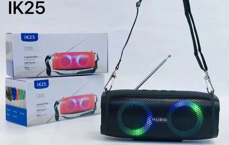 M1 IK25/ Bezprzewodowy przenośny kolorowy głośnik LED Wodoodporny stereo Bluetooth 