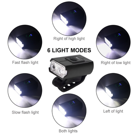 Światło rowerowe LED  6 trybów Lampka rowerowa