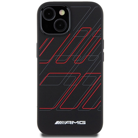 Etui AMG Silicone Large Rhombuses Pattern MagSafe na iPhone 15 / 14 / 13 - czarne