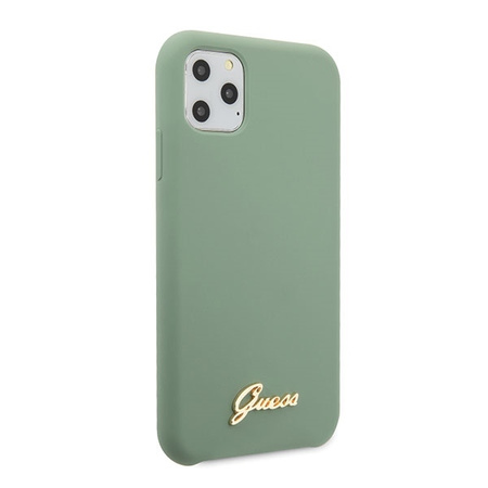 Etui Guess Silicone Vintage Gold Logo na iPhone 11 Pro - khaki