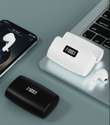 SŁUCHAWKI BEZPRZEWODOWE DOUSZNE Z FUNKCJĄ POWERBANK - SMART TOUCH