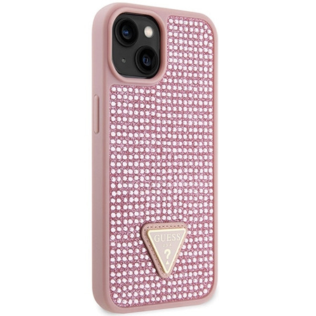 Etui Guess Rhinestone Triangle na iPhone 14 Plus - różowe