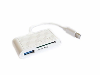 USB-C Hub 3in1 USB 2.0 / Card reader SD/TF / balts USB
