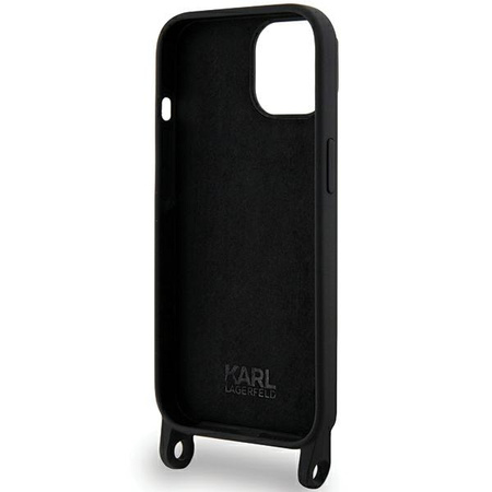 Etui Karl Lagerfeld Crossbody Silicone Choupette do iPhone 15 - czarne