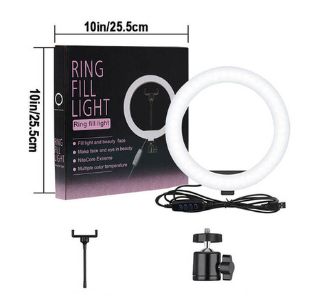 Lampa pierścieniowa LED 10" cali  45W Ring 26 cm 