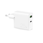 Ładowarka sieciowa Puro 25W Power Delivery USB-A USB-C - biała