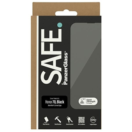 Szkło hartowane SAFE by PanzerGlass Ultra-Wide Fit na Honor 70 - z czarną ramką