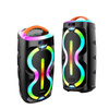 Przenośny Głośnik Stereo KARAOKE 2×6,5″ z BT, USB/TF, AUX, FM, LED RGB, Pilotem i Mikrofonem