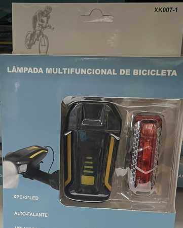 ZESTAW LAMPKA ROWEROWA LED PRZÓD TYŁ USB DZWONEK