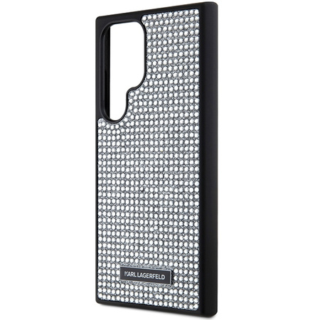 Etui Karl Lagerfeld Rhinestone Metal Logo na Samsung Galaxy S24 Ultra - srebrne