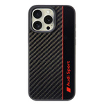 Etui Audi Carbon Fiber Stripe na iPhone 16 Pro Max 6.9" - czarne