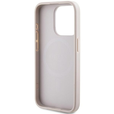 Etui Guess 4G Collection Leather Metal Logo MagSafe na iPhone 13 Pro / iPhone 13 - różowe