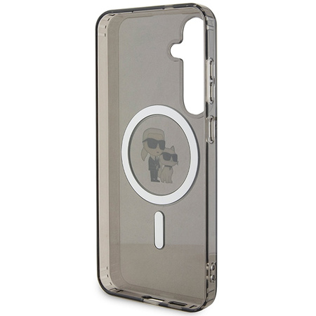 Etui Karl Lagerfeld IML Karl&Choupette Glitter MagSafe na Samsung Galaxy S24+ - czarne