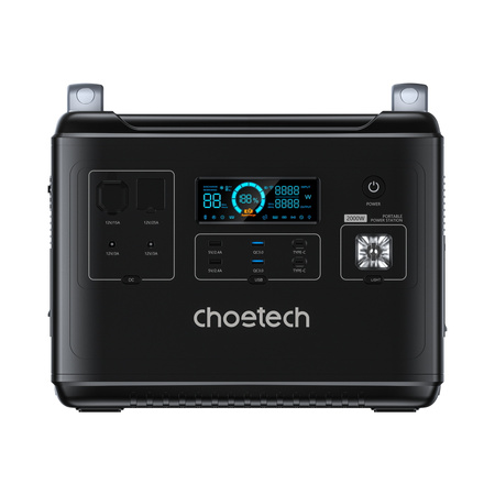 Choetech przenośna stacja zasilania LiFePO4 1997Wh 2000W powerbank czarny (BS006 Super Mini)