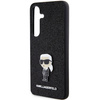 Etui Karl Lagerfeld Fixed Glitter Ikonik Logo Metal Pin na Samsung Galaxy S24+ - czarne
