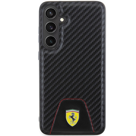 Etui Ferrari Carbon Stitched Bottom na Samsung Galaxy S24+ - czarne