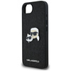 Etui Karl Lagerfeld Fixed Glitter Karl&Choupette Heads Metal Pin na iPhone 16e - czarne