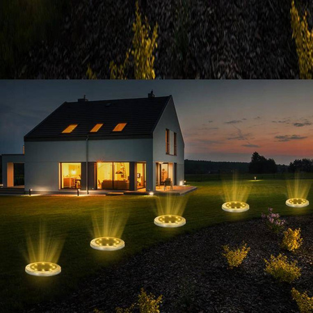 LAMPKI SOLARNE GRUNTOWE DISK LIGHT 4 szt RGB KOLOR