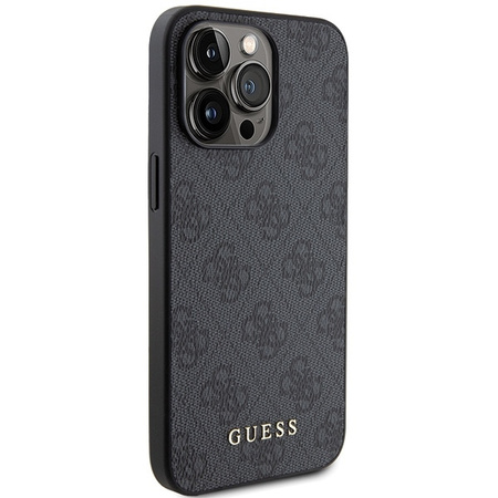Etui Guess 4G Metal Gold Logo na iPhone 15 Pro Max - szare