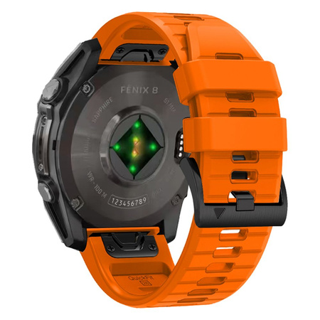 Pasek silikonowy Tech-Protect Silicone Line na Garmin Fenix 5 / 6 / 6 Pro / 7 / 8 (47 mm) / E - pomarańczowy