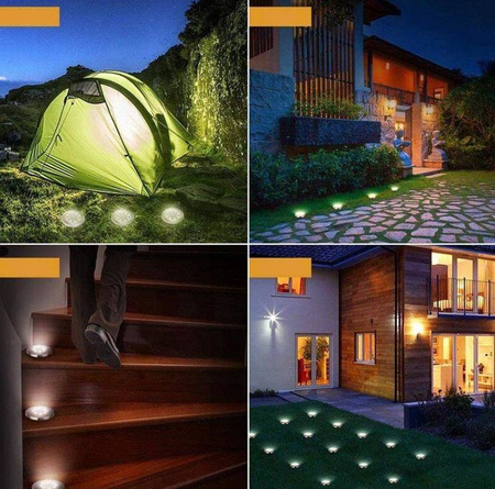 OGRODOWE LAMPKI SOLARNE GRUNTOWE SHINE DISK 4x