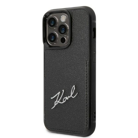 Etui Karl Lagerfeld Signature Logo Cardslot na iPhone 14 Pro 6,1" - czarne