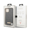 Etui Guess 4G Logo Plate MagSafe na iPhone 13 - czarne