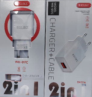 WK-017C Uniwersalna ładowarka do telefonu 2.1A + KABEL Micro USB, 220V 