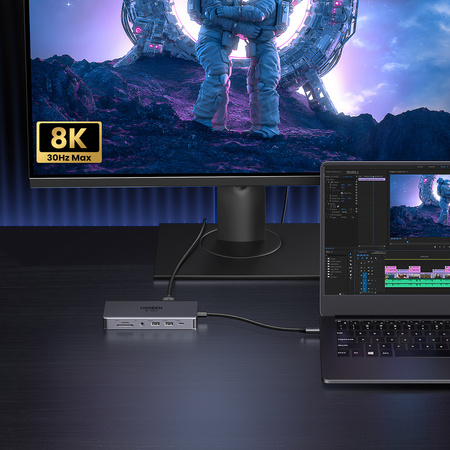 HUB Ugreen CM681 15978 13w1 USB-C - 2x USB-A 3.2 / 2x USB-A 3.0 / USB-C 3.2 / 2x HDMI / DisplayPort / RJ45 / SD i TF / AUX / USB-C PD
