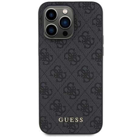 Etui Guess 4G Metal Gold Logo na iPhone 15 Pro Max - szare
