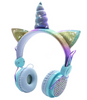 KOCIE USZY SŁUCHAWKI DLA DZIECI BLUETOOTH KOTEK  JEDNOROŻEC Z CYRKONIAMI UNICORN