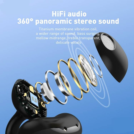 Hileo Hi82 TWS Bezprzewodowe douszne słuchawki sportowe Bluetooth z redukcją szumów