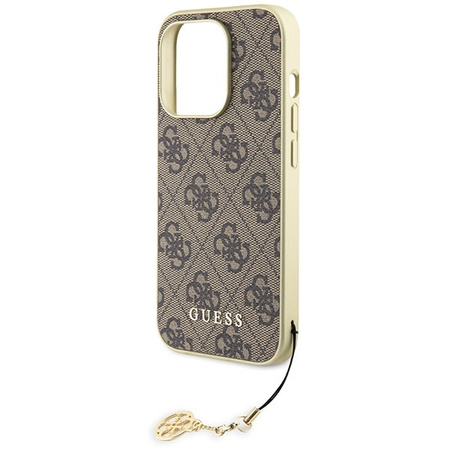 Etui Guess 4G Charms Collection do iPhone 15 Pro - brązowe