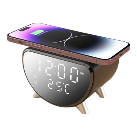 Budzik cyfrowy z termometrem AY-23 z wbudowaną bezprzewodową ładowarką dla smartfonów