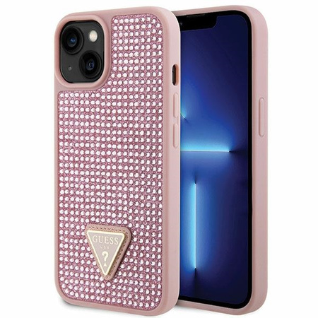 Etui Guess Rhinestone Triangle na iPhone 14 Plus - różowe