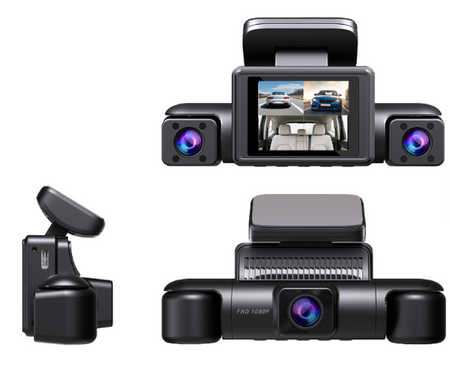 Rejestrator samochodowy HD 1080P z nagrywaniem w pętli, noktowizorem, Podwójna kamera samochodowa z 4 obiektywami,