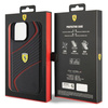 Etui Ferrari Twist Metal Logo na iPhone 15 Pro Max - czarne