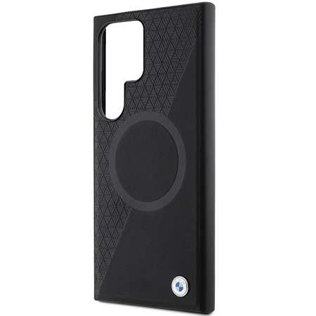 Etui BMW Signature Leather Half Textured & Circle MagSafe na Samsung Galaxy S24 Ultra - czarne