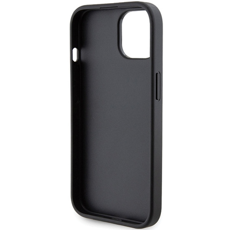 Etui Karl Lagerfeld Gripstand Saffiano Choupette Pins na iPhone 15 - czarne
