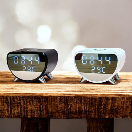 Budzik cyfrowy z termometrem AY-23 z wbudowaną bezprzewodową ładowarką dla smartfonów