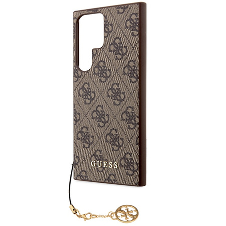 Etui Guess 4G Charms Collection na Samsung Galaxy S24 Ultra - brązowe
