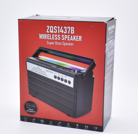 Przenośny głośnik z MP3 TF / USB Bluetooth radio FM mikrofon lampa LED RGB