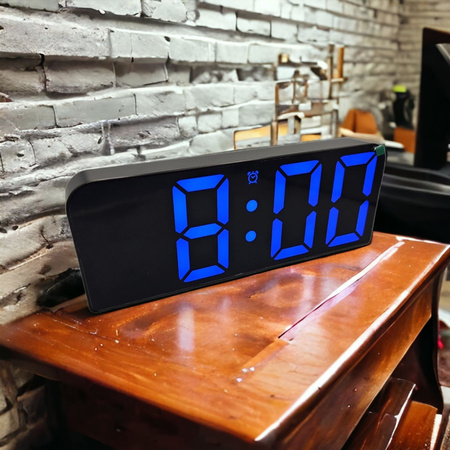 ELEKTRONICZNY ZEGAREK ŚCIENNY BUDZIK Z PILOTEM 12 x RGB KOLOR