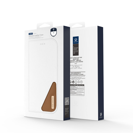 Etui Dux Ducis Hivo na iPhone 16e z klapką i ochroną RFID - brązowe