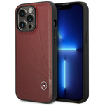 Etui Mercedes Leather Wave Patern na iPhone 14 Pro - czerwone